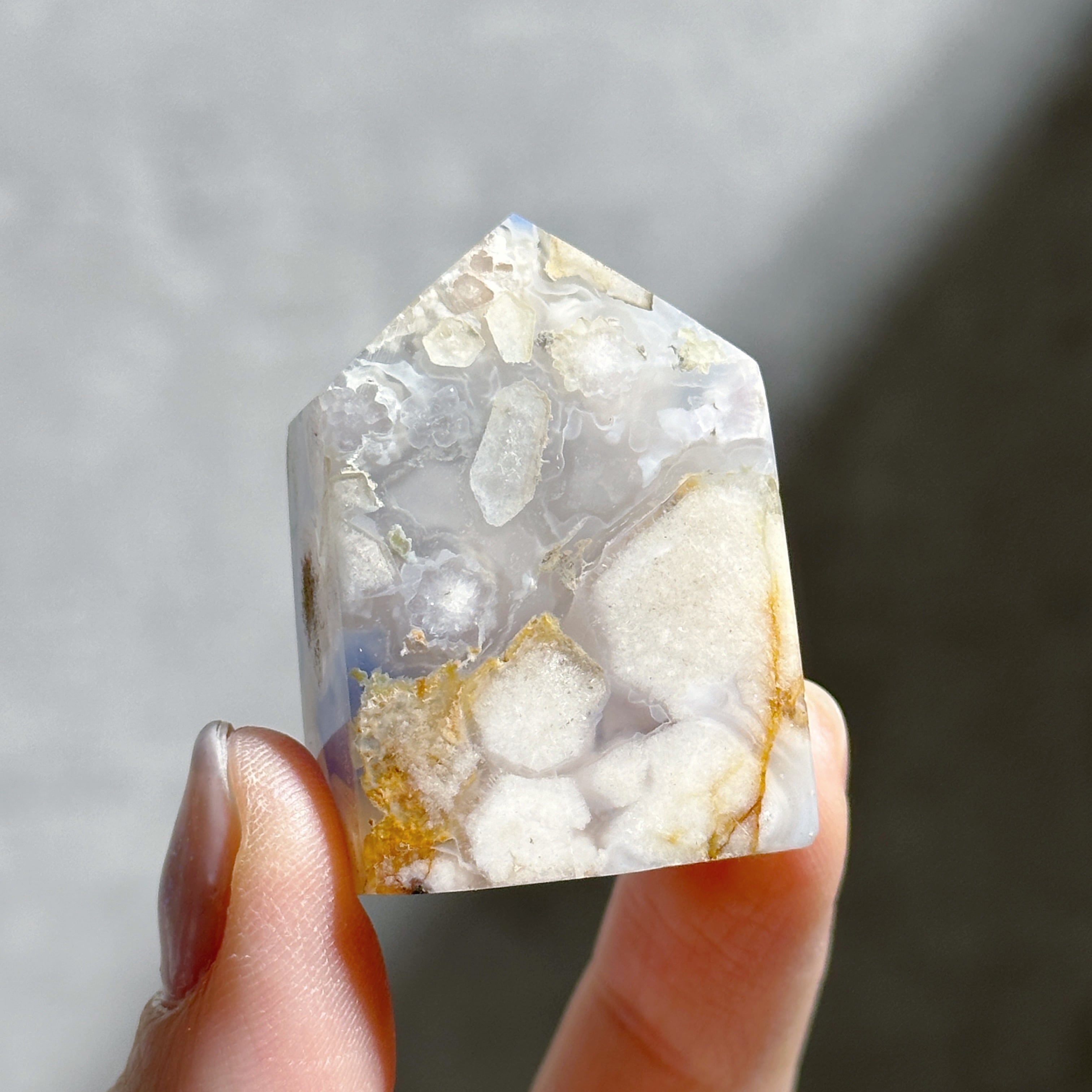 ブルーフラワーアゲート タワー型 21◇Blue Flower agate