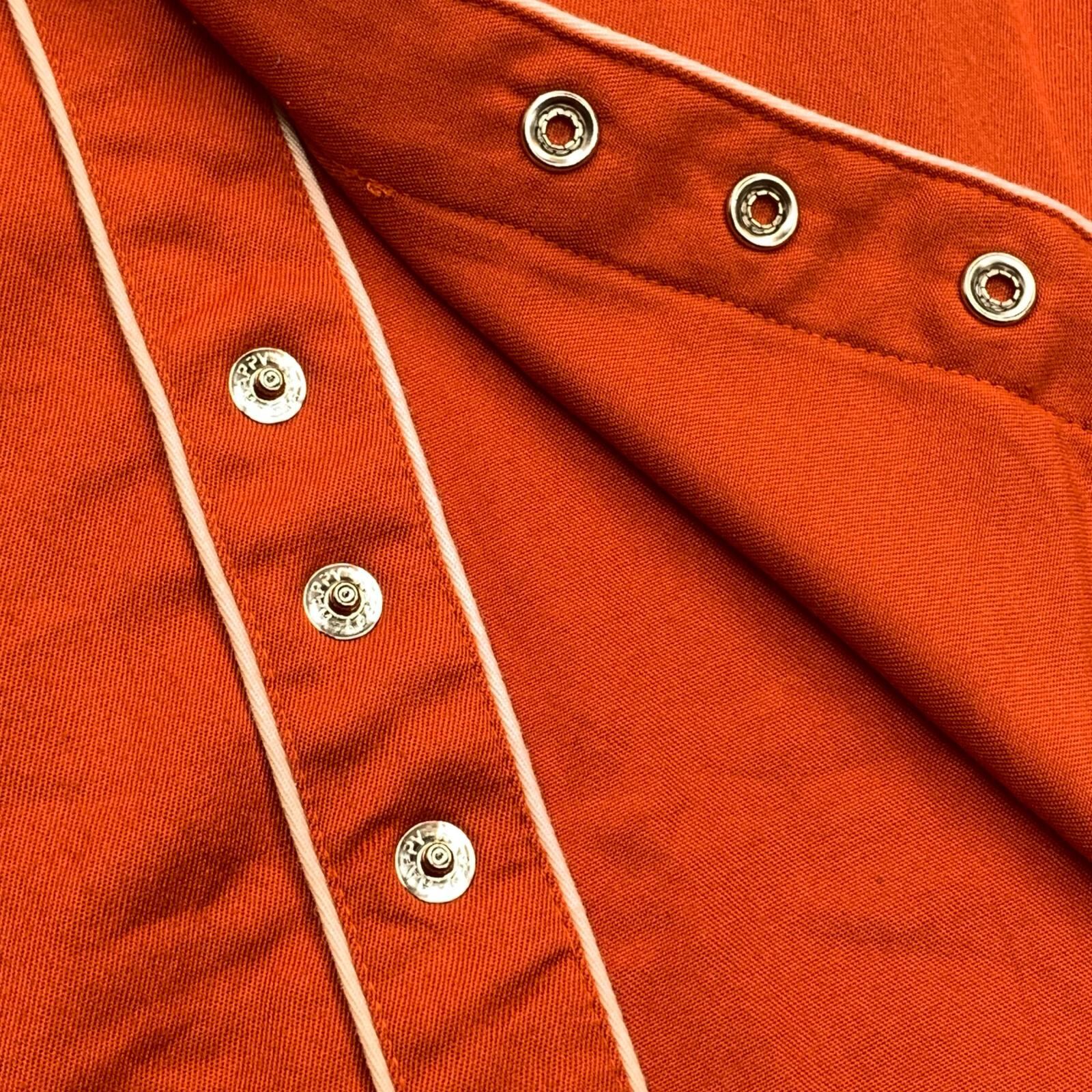 Scully 90年代 バイク刺繍 ウエスタンシャツ オレンジ | 古着屋 EAGLEBASE