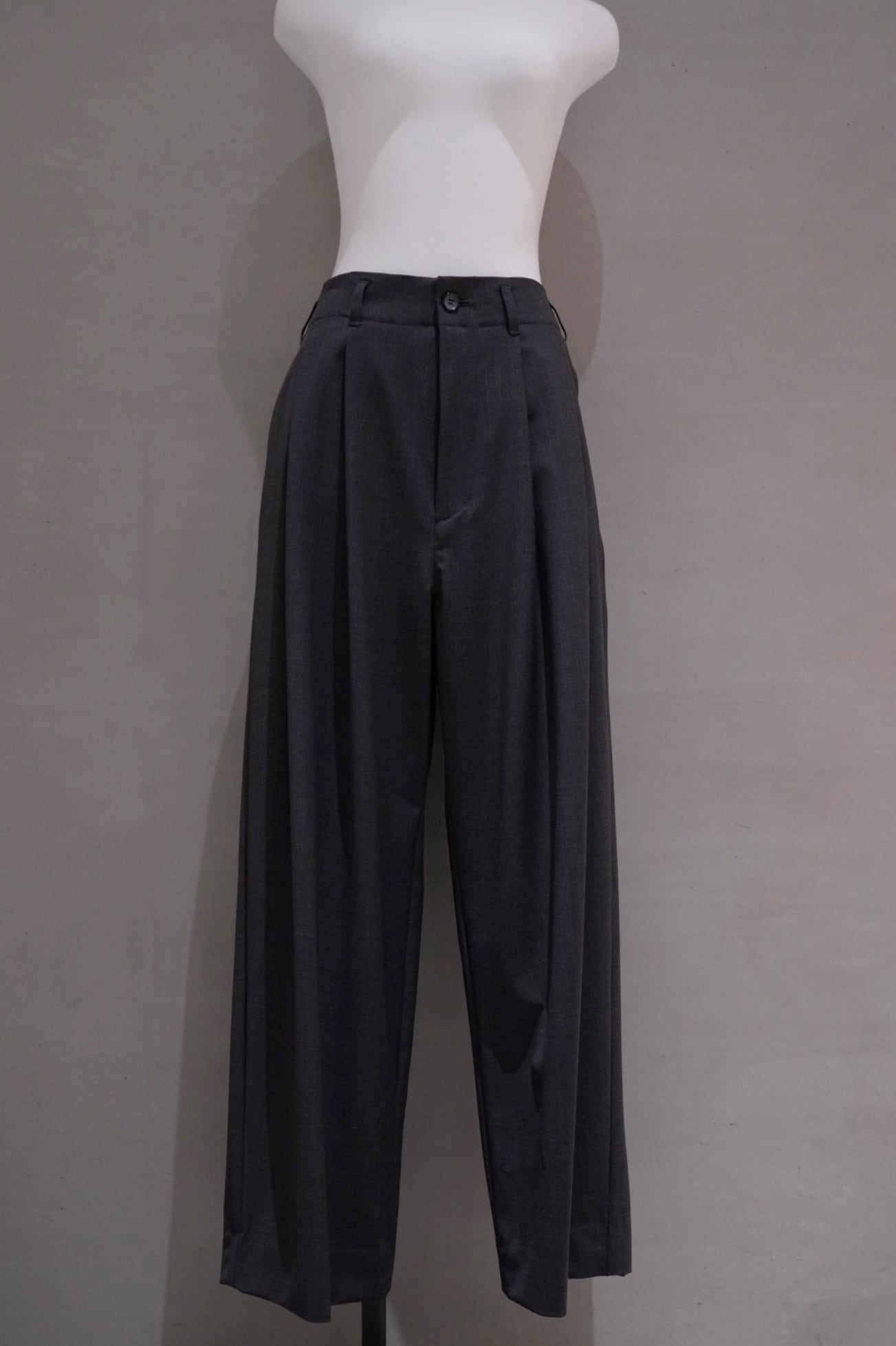 Washable Merino Wool Black Pants -- Wide Leg