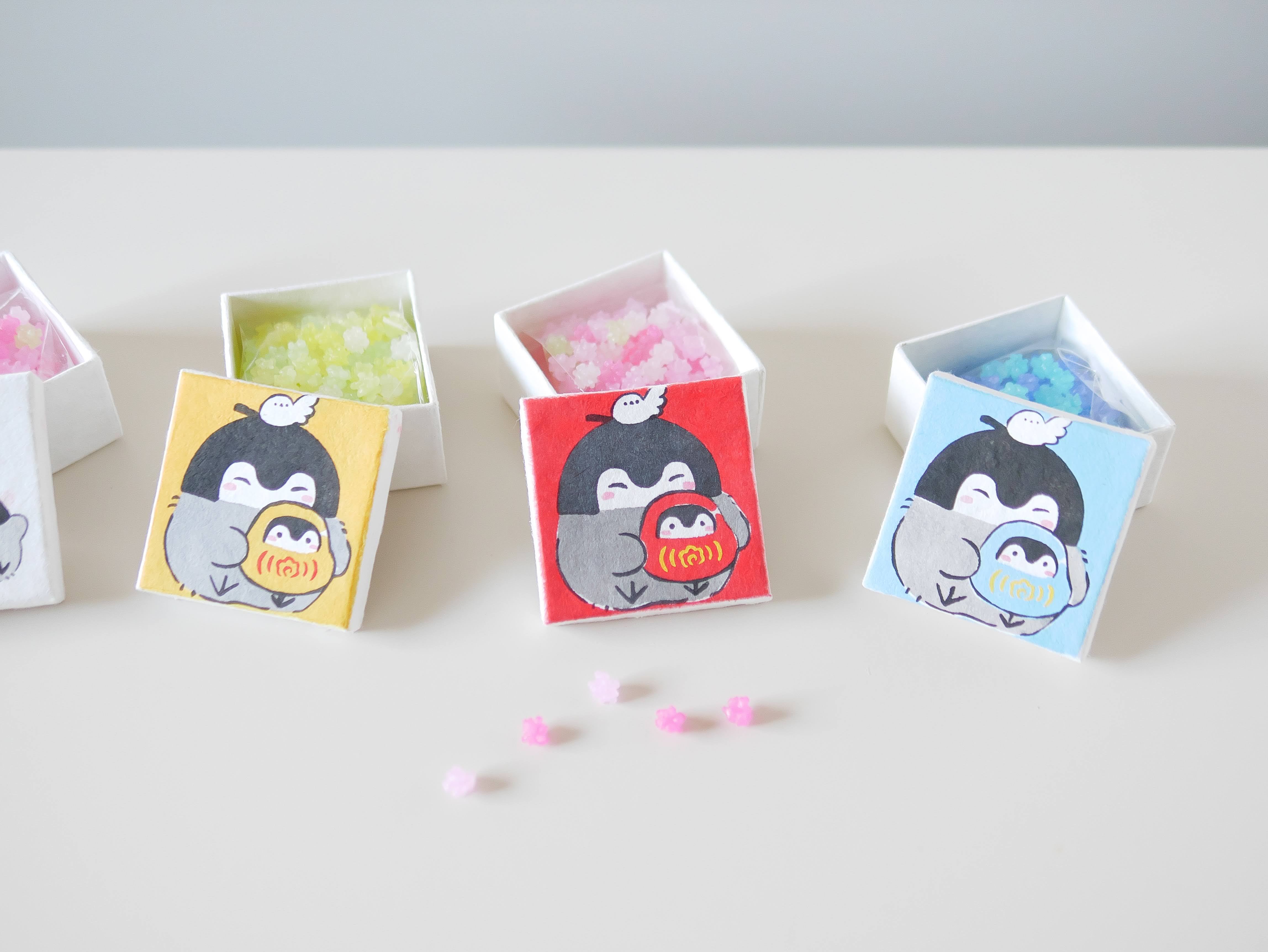コウペンちゃん」手摺り型染め小箱 金平糖セット | 羅工房 ｜京都 雑貨