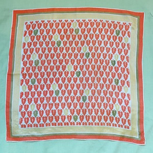 VINTAGE orange leaf scarf