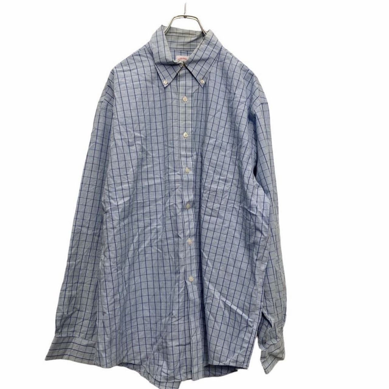 Brooks Brothers 長袖 チェック シャツ L ブルー ブルックスブラザーズ 
