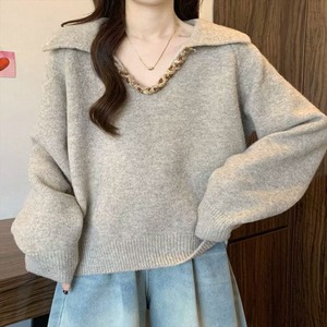 【送料無料】 セーター 2色 トップス ロング丈 大きい ゆったり ゆる 長袖 Vネック 襟付き Aライン フレア プルオーバー ニット 厚手生地 無地 かわいい 大人可愛い 大人女子 こなれ感 シンプル カジュアル 大人 上品 おしゃれ お洒落 ラフ コンサバ デート お出かけ お茶会 女子会 休日 授業参観 冬 30代 40代 女性用 レディース 着回し プチプライス カラバリ デイリーユース 普段使い ファッション コーデ スタイル 楽ちん 定番アイテム 着痩せ 垢抜け