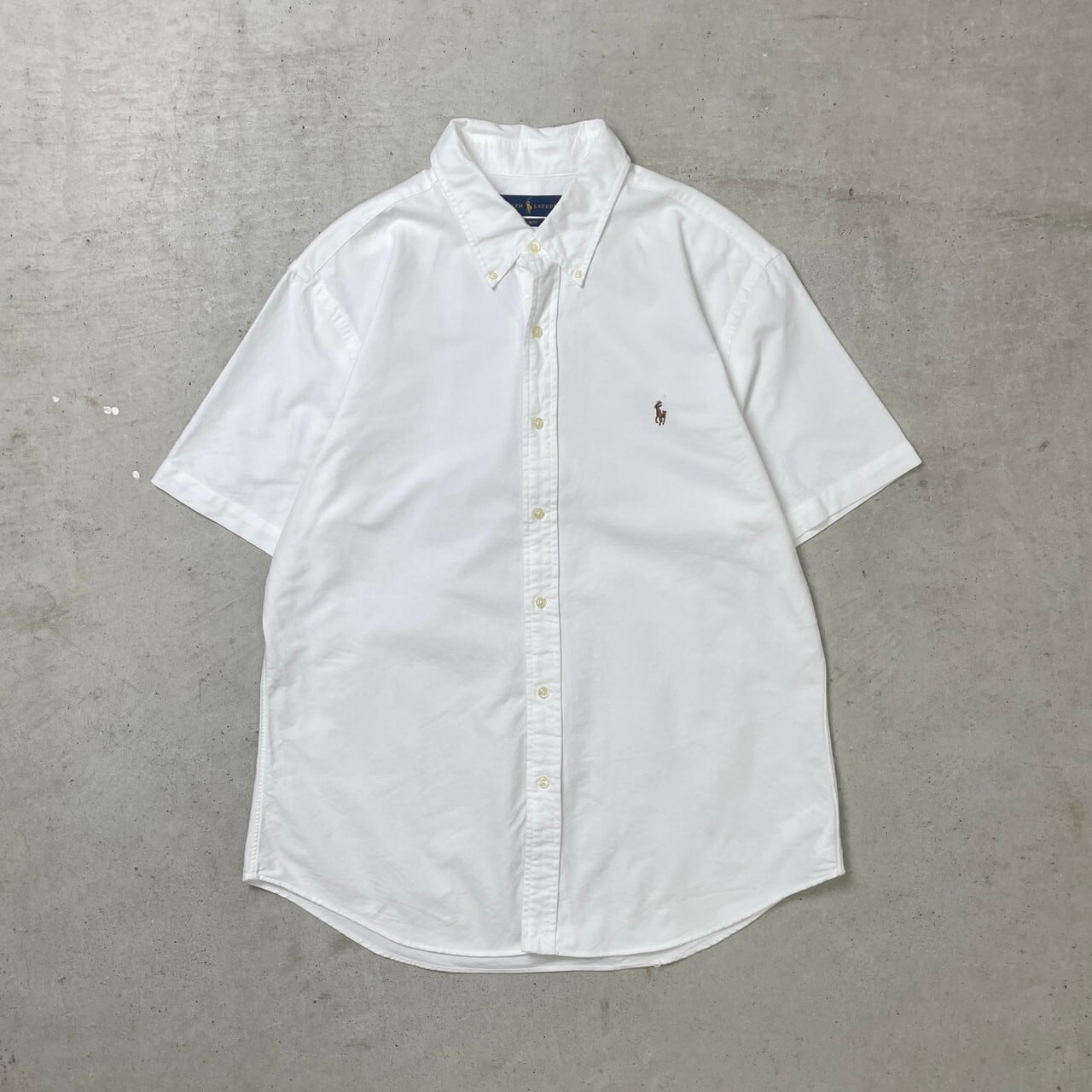 Ralph Lauren 半袖 ボタンダウン オックスフォードシャツ ホワイト Ralph Lauren ラルフローレン SLIM FIT 半袖ボタンダウンシャツ
