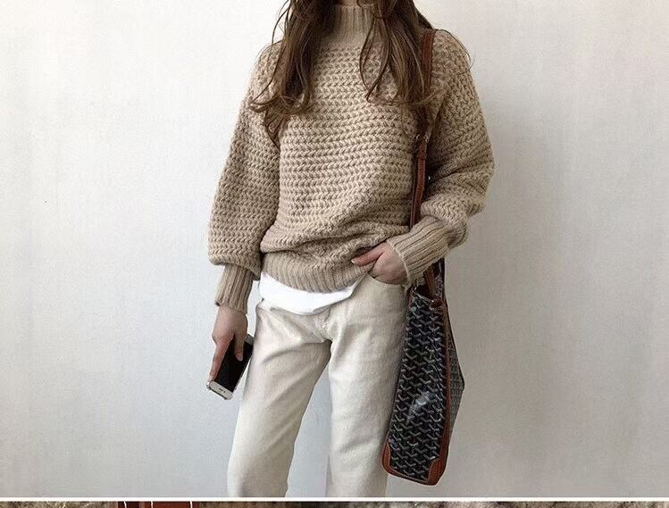 ワッフル編み タートルネックニット  AJ1079-8040