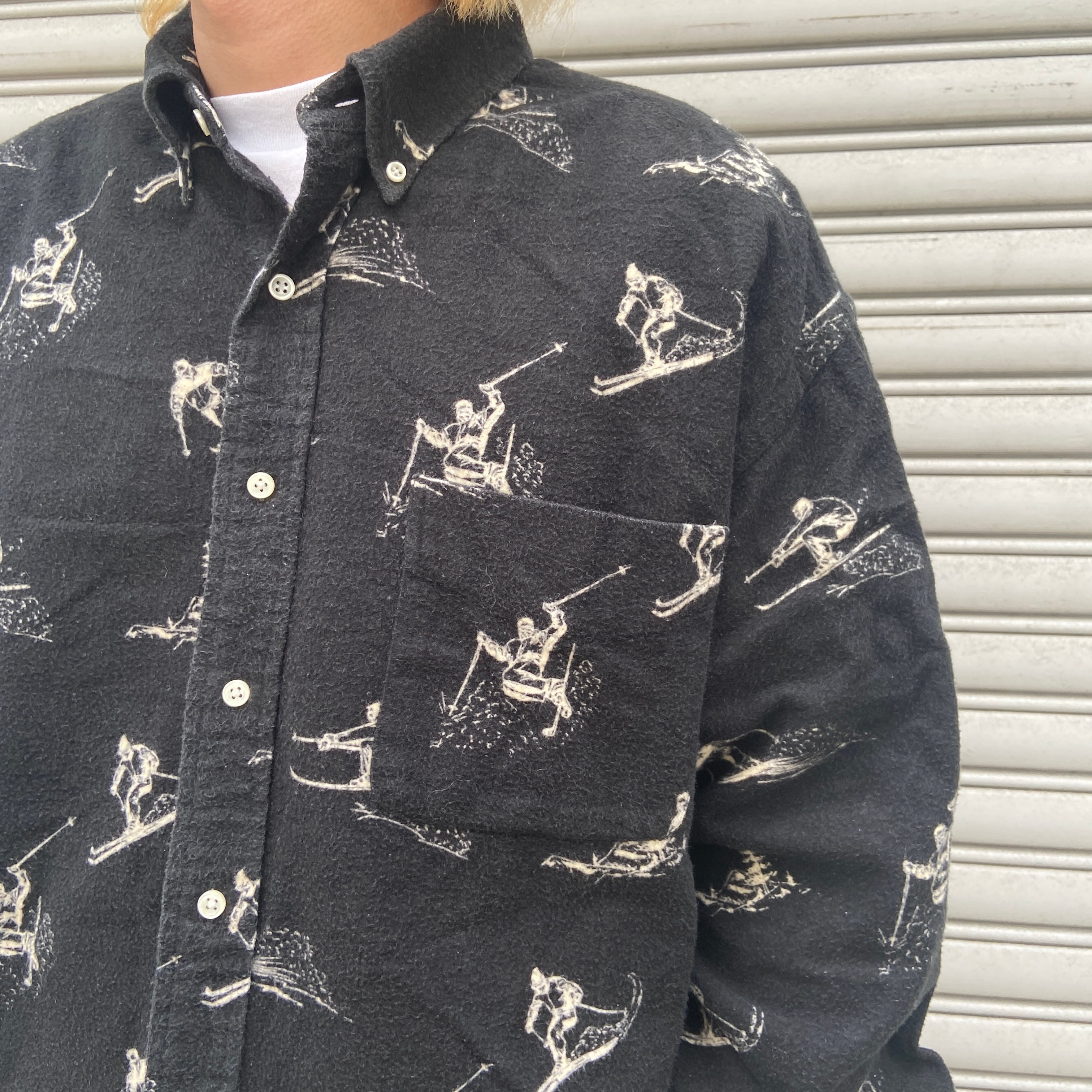 送料無料』Ralph lauren 90s スキー柄シャツ BIGSHIRT シャモア | 古着 