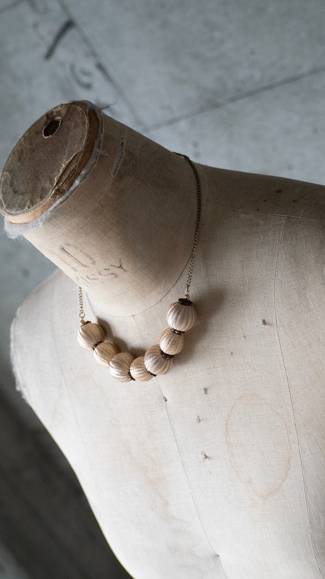 unknown used Fabric wrapped beads necklace