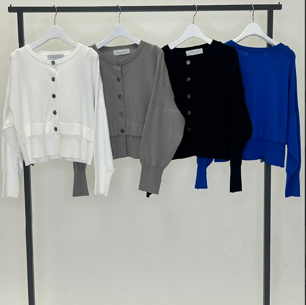 アクセサリー Rose リブデザインニットcardigan 【SUGAR ROSE シュガーローズ 26春ご予約