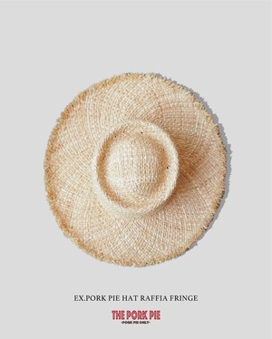 EX.PORK PIE HAT RAFFIA FRINGE
