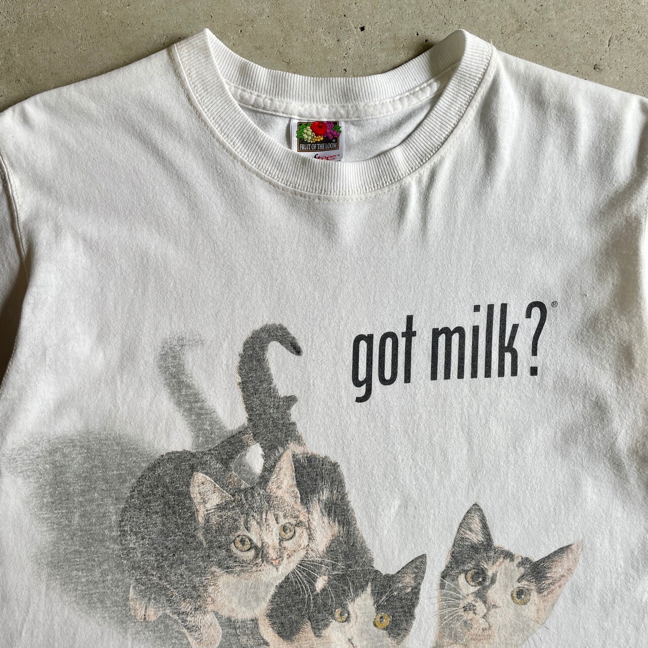 90年代 got milk? 猫 アニマル アート プリントTシャツ メンズM 古着 