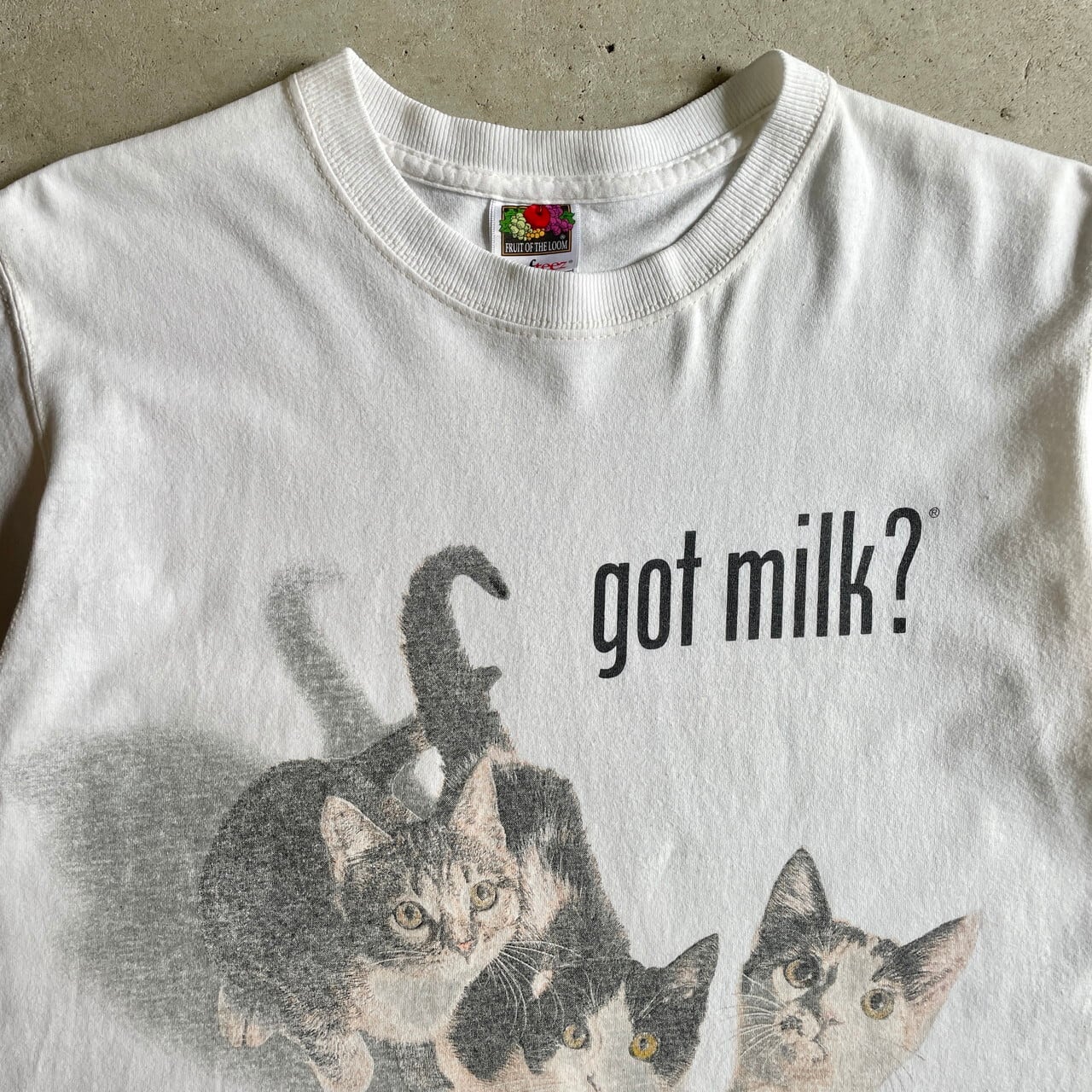 90年代 got milk? 猫 アニマル アート プリントTシャツ メンズM 古着 