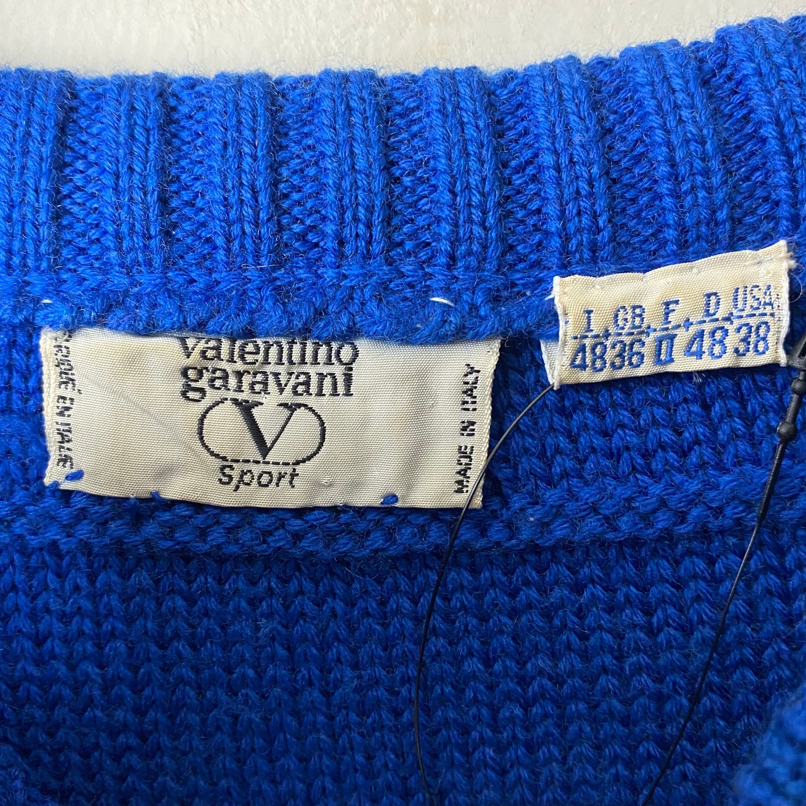 vintage VALENTINO blue color cable knit sweater | NOIR ONLINE