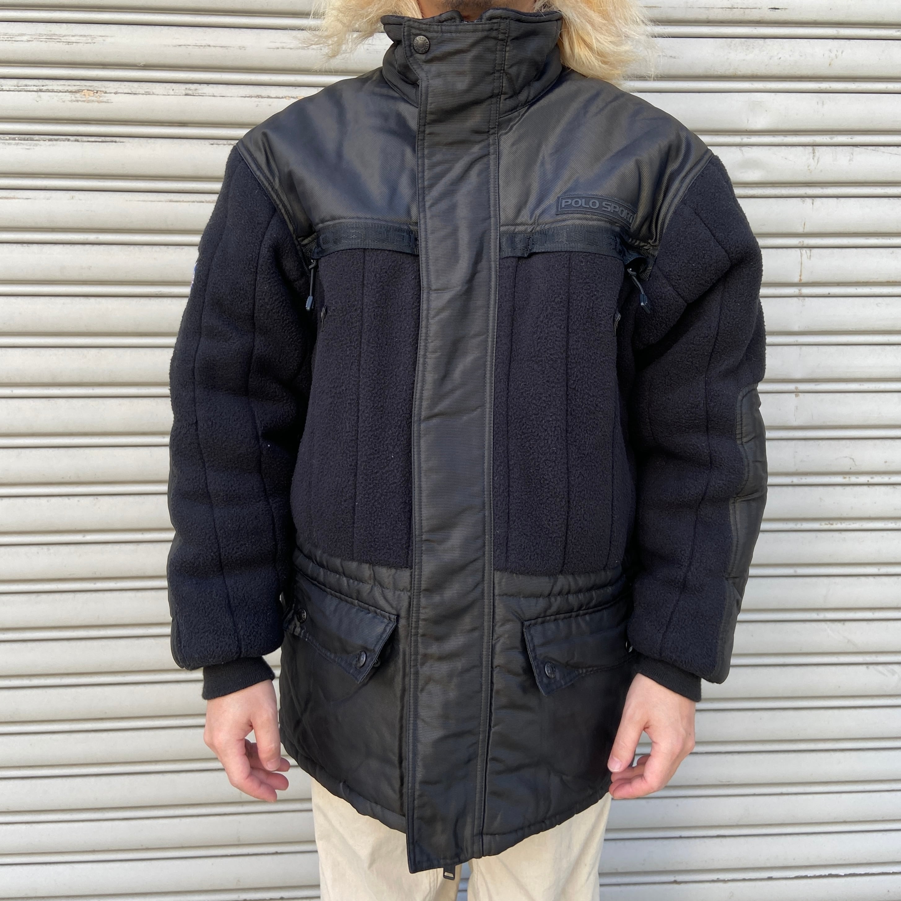 90s ポロスポーツ USA-RL テックナイロンフリース中綿ジャケット 90s ポロスポーツ USA-RL テックナイロンフリース中綿ジャケット