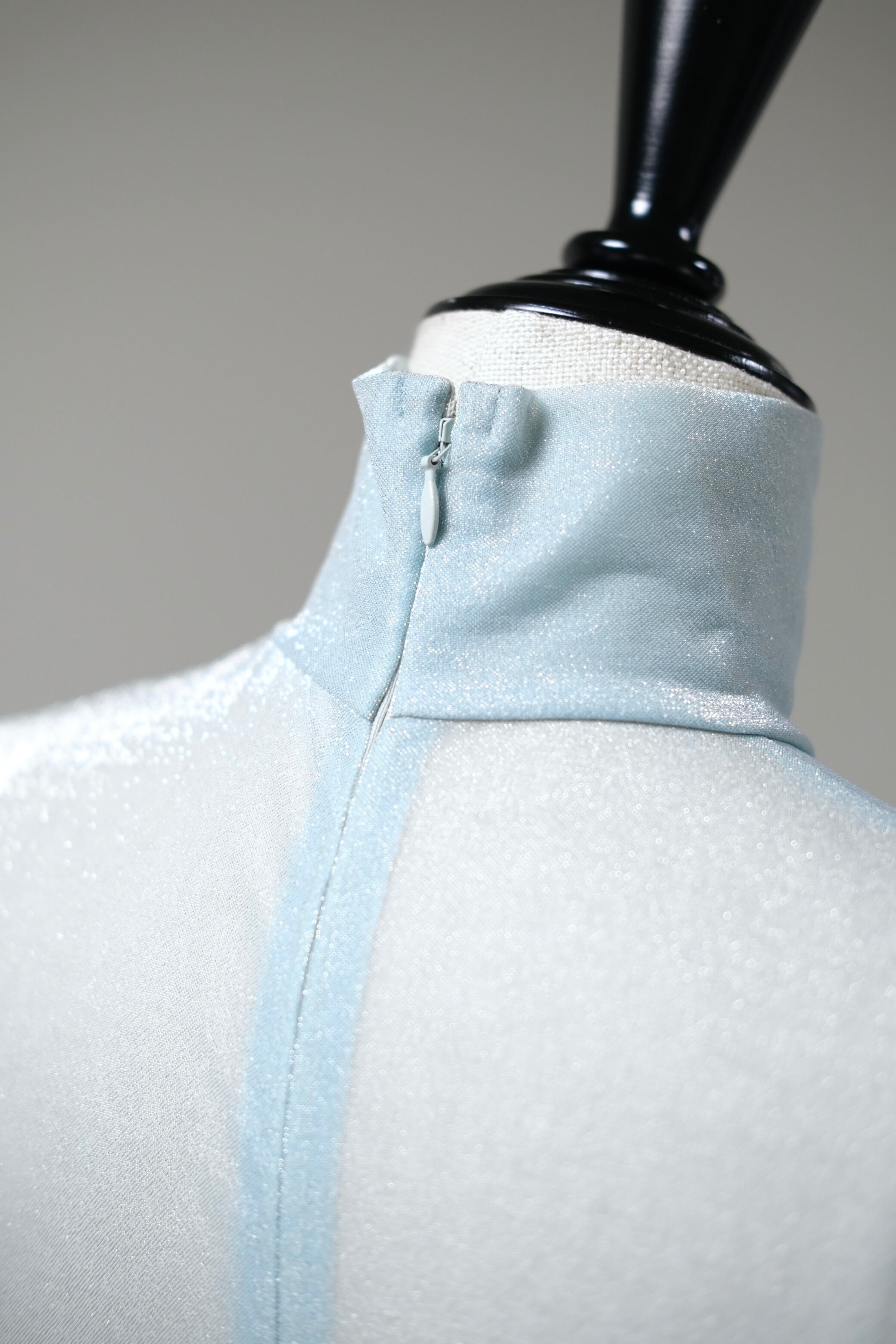 Mame Kurogouchi】Lamé Jersey High Neck Sheer Top - mintgreen - | loop Mame Kurogouchi】Lamé Jersey High Neck Sheer Top - mintgreen - | loop