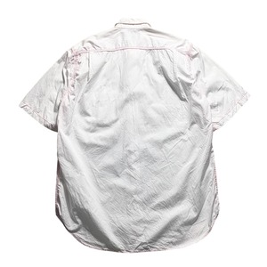 COMME des GARCONS HOMME pink stitch S/S white shirt