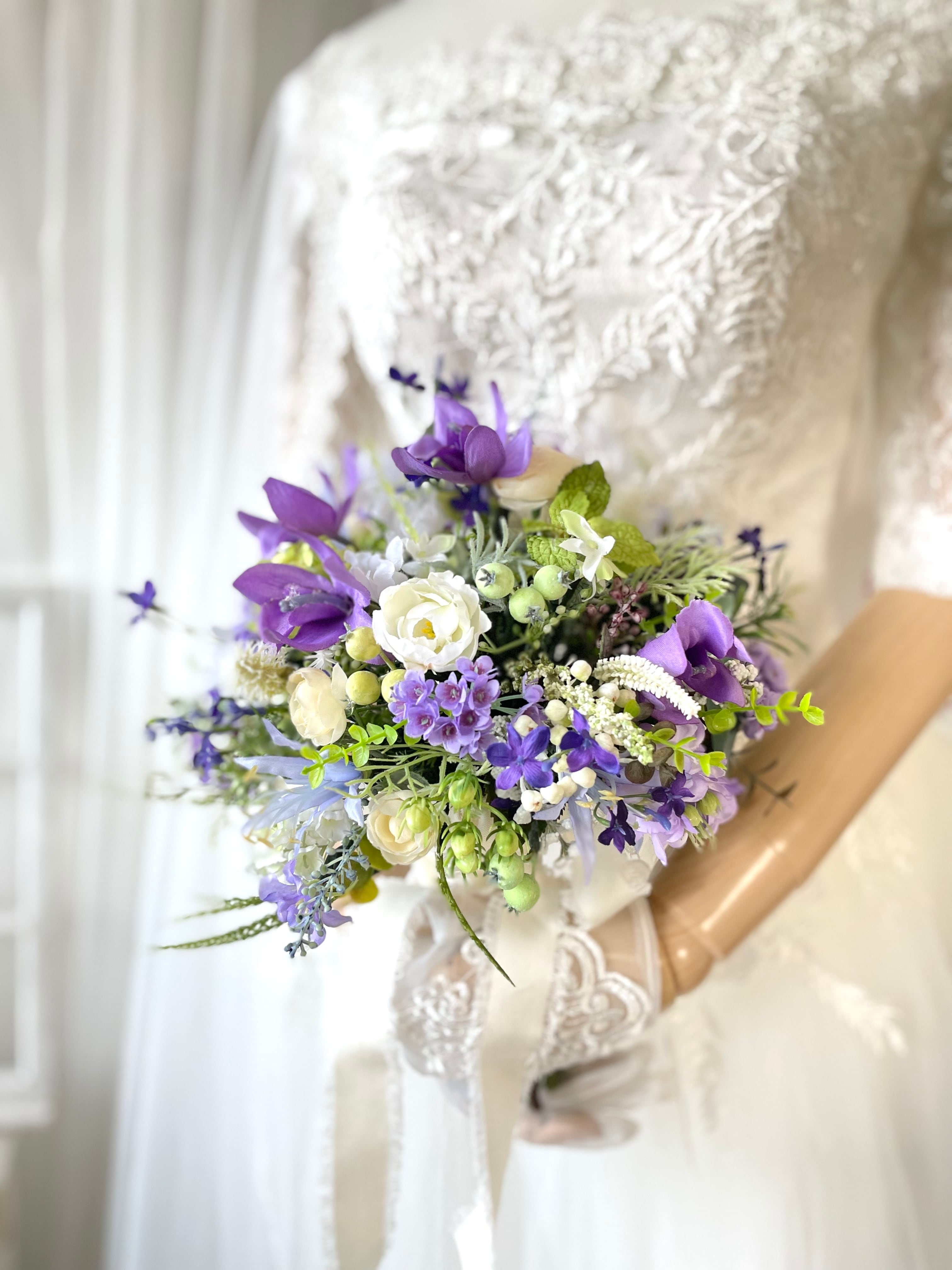 20,000→17,000値引き‼️結婚式 ブーケ／ブートニア／2点セット かるく 