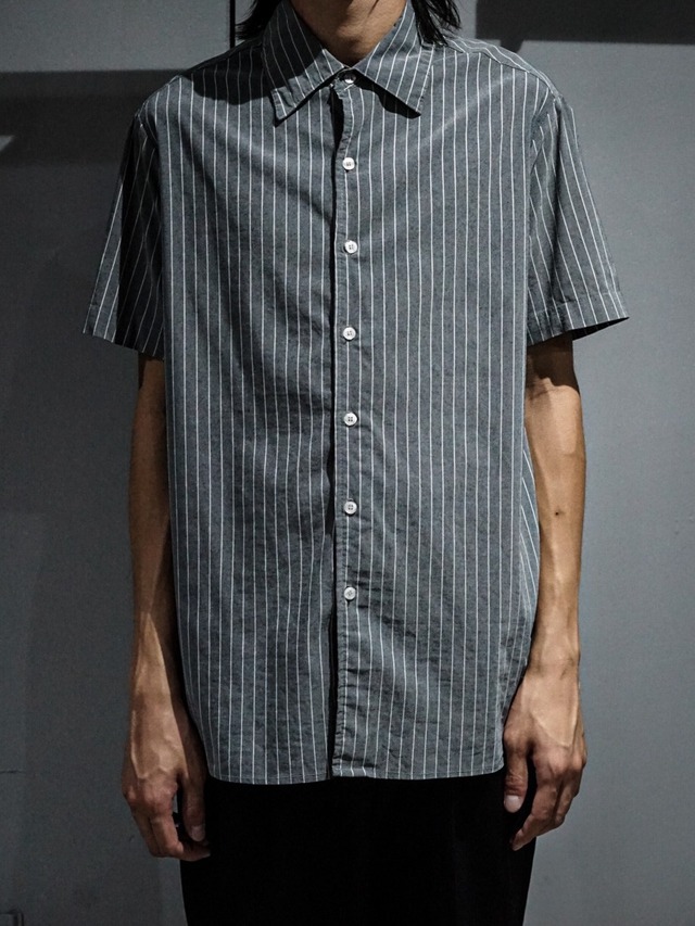 【add (C) vintage】"PRADA" Stripe Pattern Loose S/S Shirt