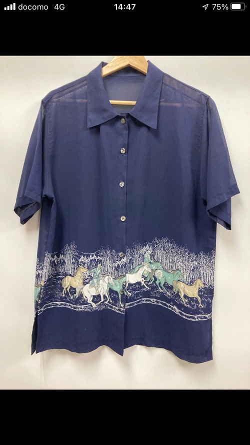 Vintage horse pattern short sleeve shirt