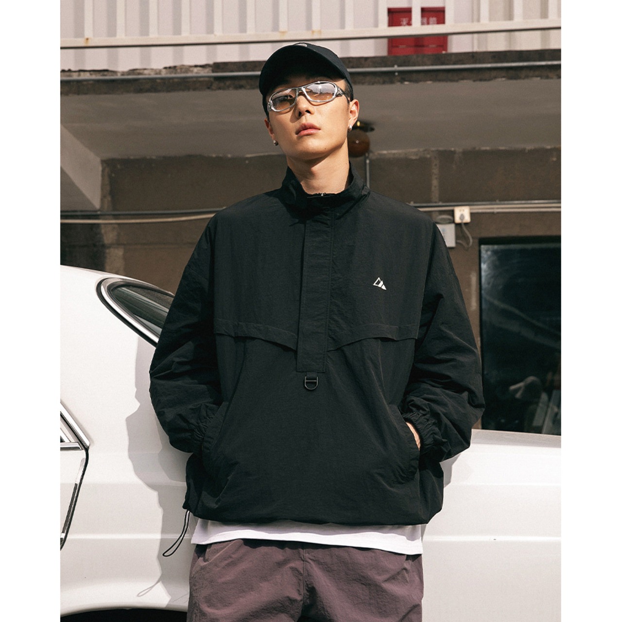 ストリート ハーフジップ防水ジャケット T751