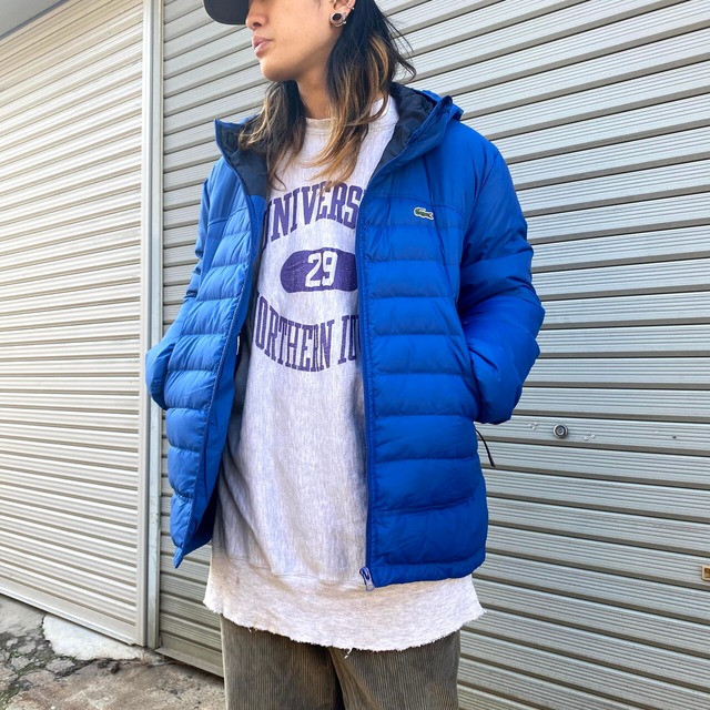 LACOSTE ラコステ フーデッド ダウンジャケット メンズL 古着 ダウン 