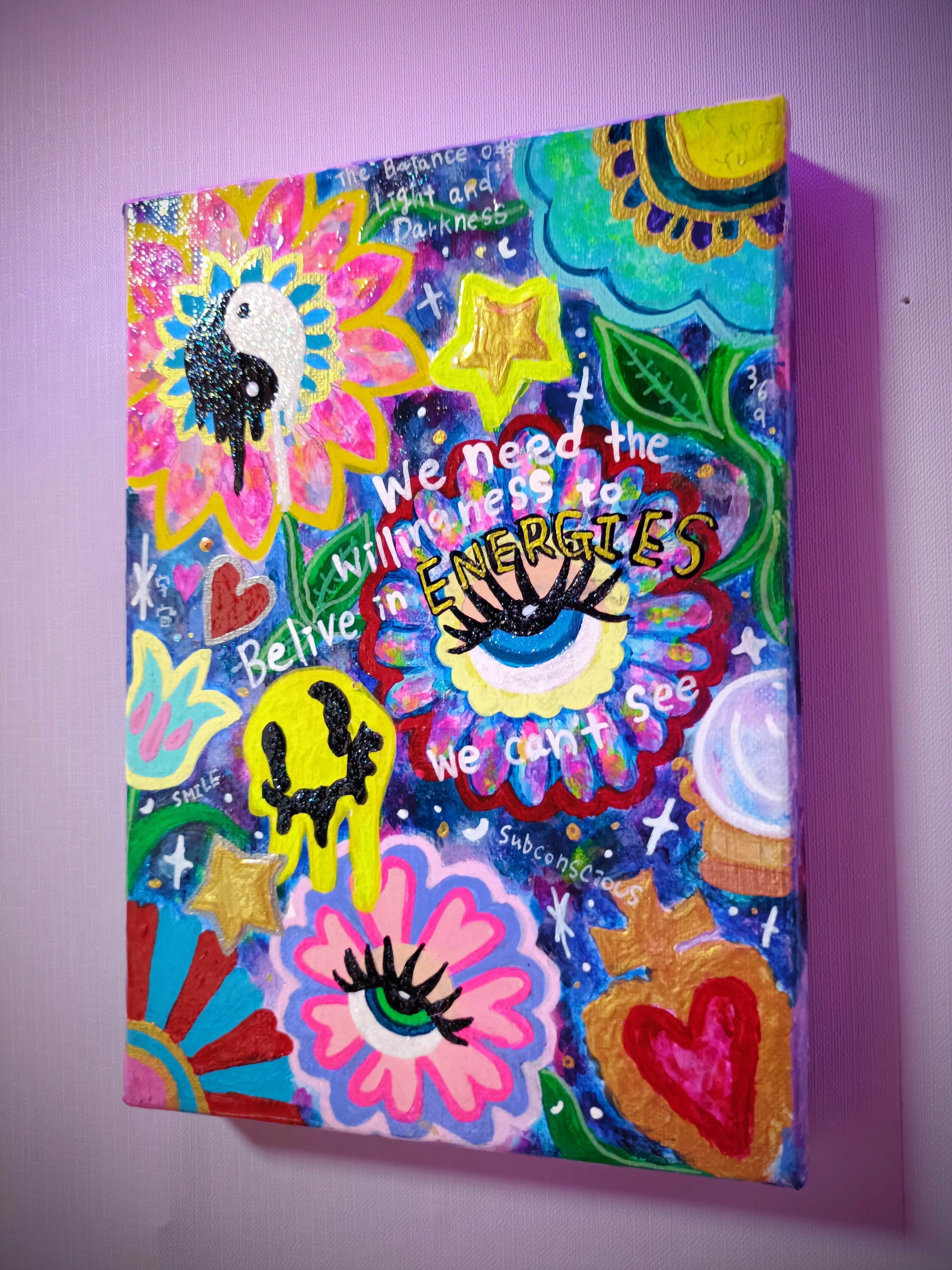 【一点物アート】Icono-Eye-再生-Message Flowers❁ SMサイズ】Icono-Eye-再生-Message Flowers❁ | Icono-Eye:Chika