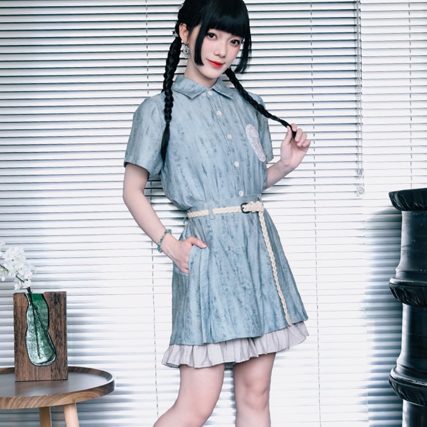 サブカル 服 地雷系 通販 チャイナ風服 古怪舎 ベルト 細帯 中華系ファッション夏服