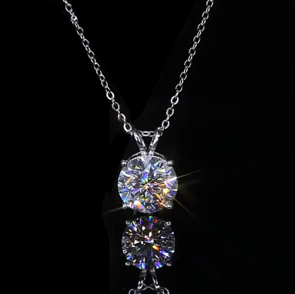 究極◇改良型 2ct 8mm モアサナイト 一粒 ネックレス シルバー