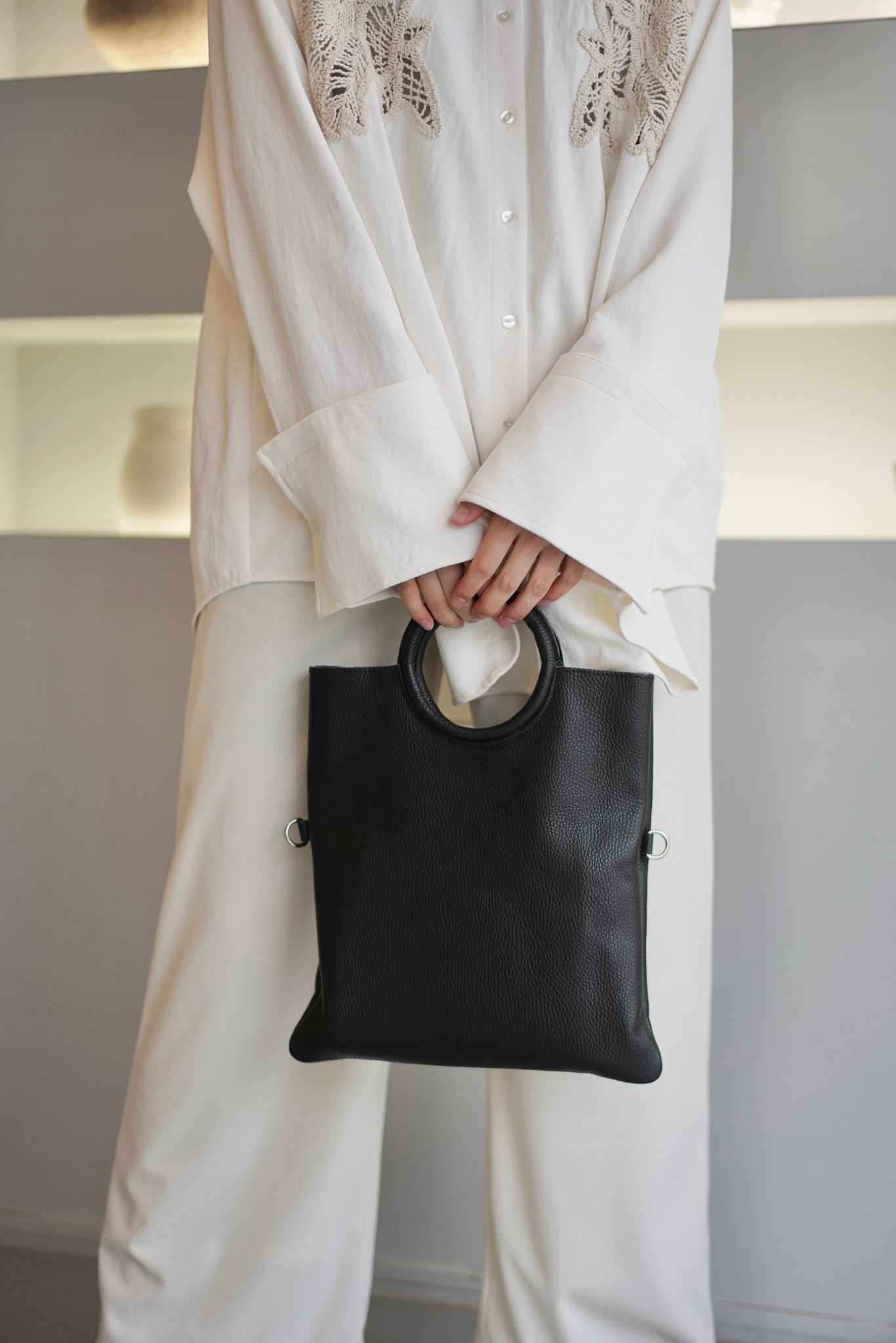 MILLELA FIRENZE 3WAY Circle hand bag サークルハンドバッグ Black