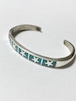 Vintage Inlaid Crushed Turquoise 925 Silver Bangle Made In Mexico