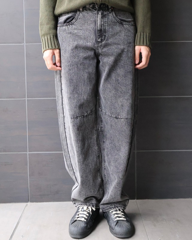 fade balloon denim pants