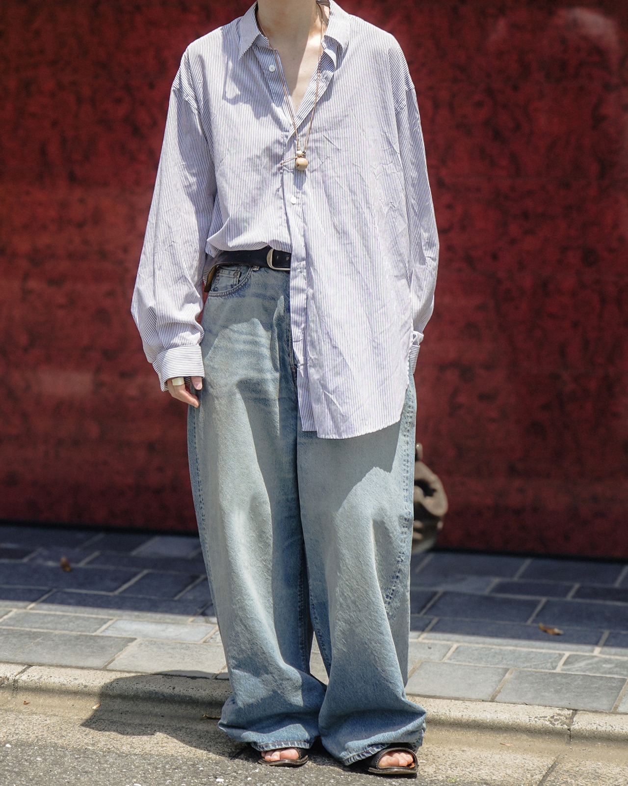 refomed "FRESH MAN DENIM WIDE PANTS 〔USED〕"