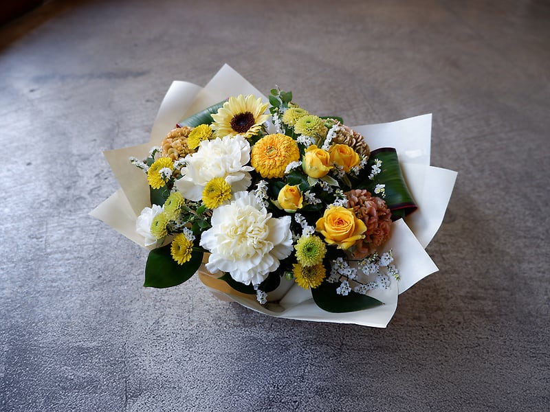 イエロー系アレンジ「カスタード」【アレンジメント】