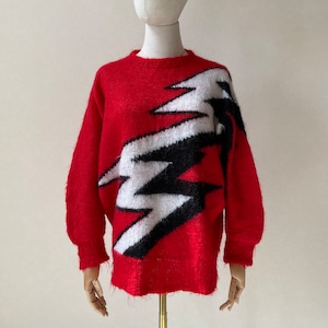 Mohair Lightning Design Sweater AD107