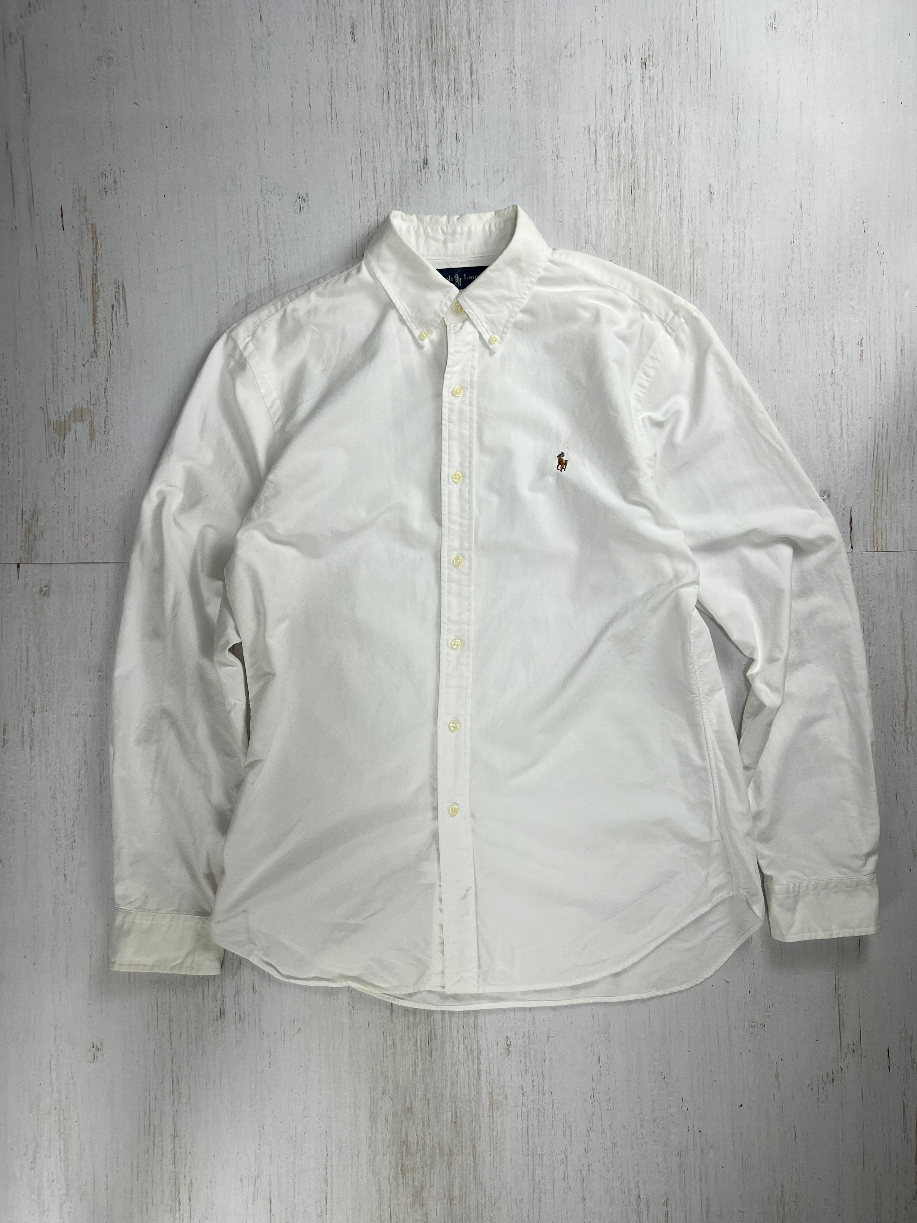 Ralph Lauren Slim Fit White Oxford Shirt - Long Sleeve Button Down (L) / ラルフローレン スリムフィット 白 オックスフォードシャツ 長袖 ボタンダウン (Lサイズ)
