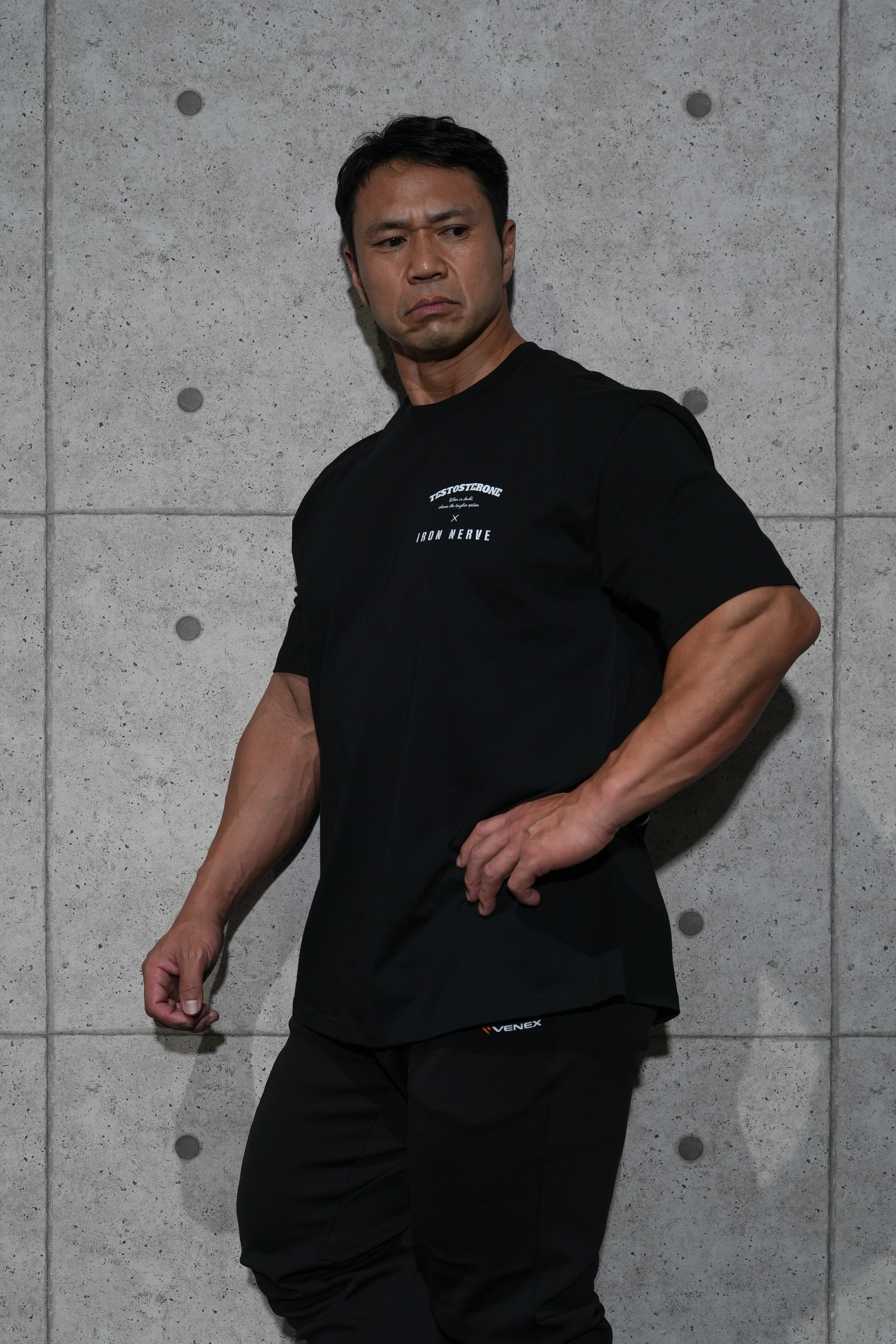 数量限定】IRON NERVE × TESTOSTERONE TEE(Black) | TESTOSTERONE