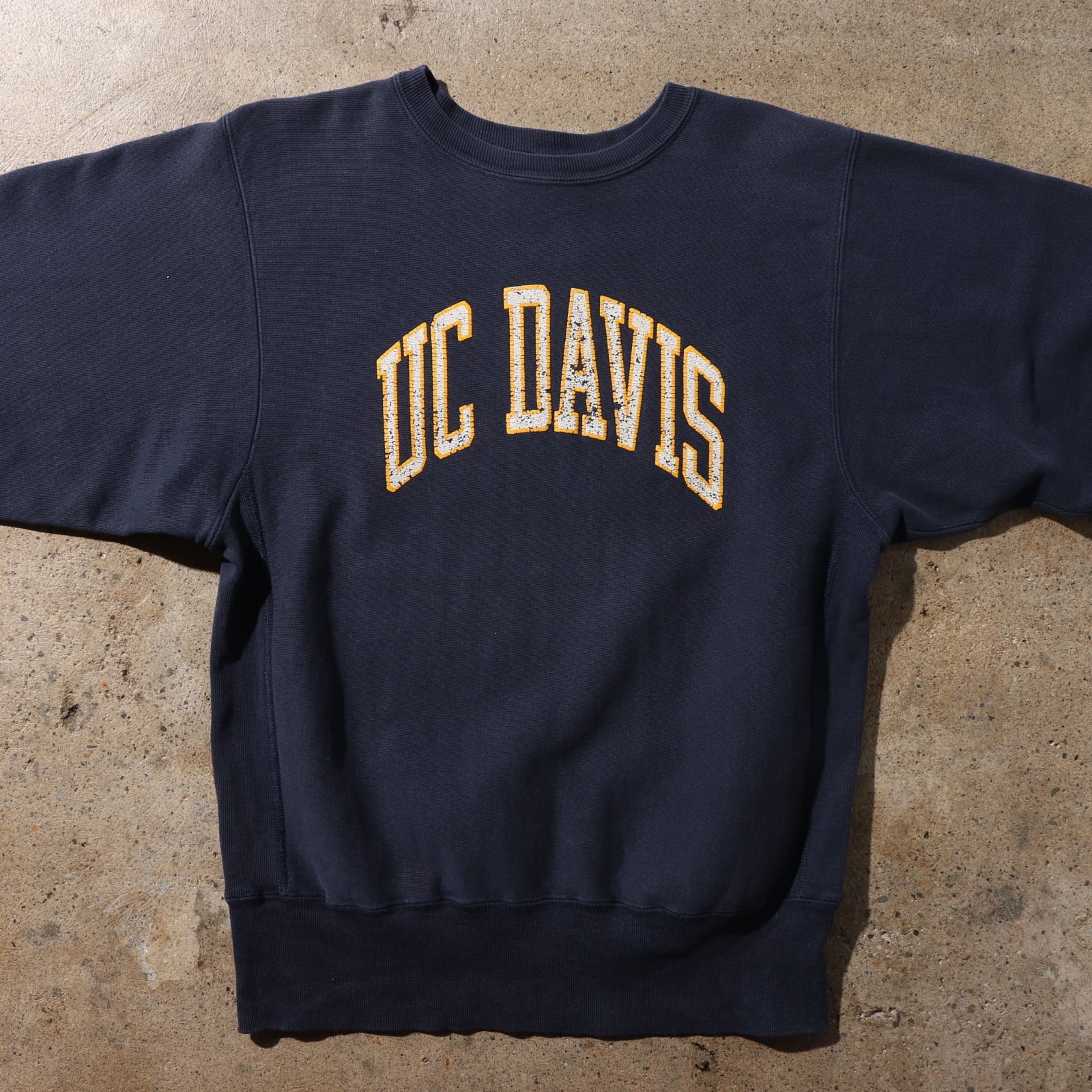 90s L リバースウィーブ UC DAVIS ネイビー 紺色 チャンピオン 