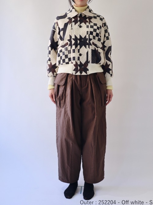 ASEEDONCLÖUD(アシードンクラウド)Map quit print P.E. blouson キルト柄プリント ブルゾン