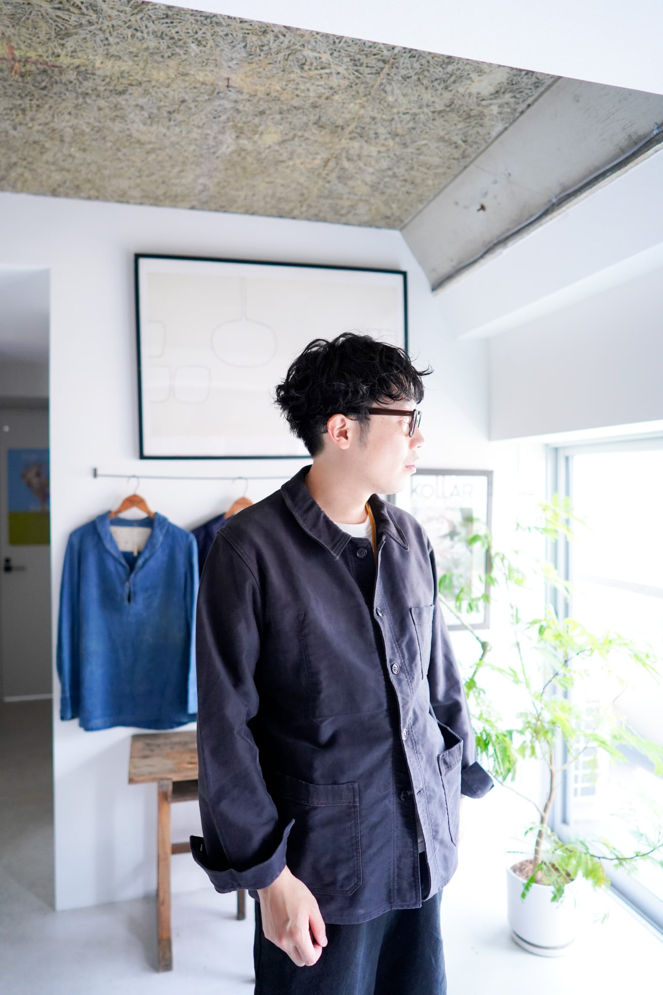 50s ESKA フレンチ ワーク モールスキン ジャケット 古着 ヴィンテージ 50s】フレンチワークジャケット モールスキン インクブルー