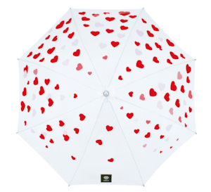 キッズ 雨傘 ビニール傘 ハート総柄 50cm ジャンプ傘