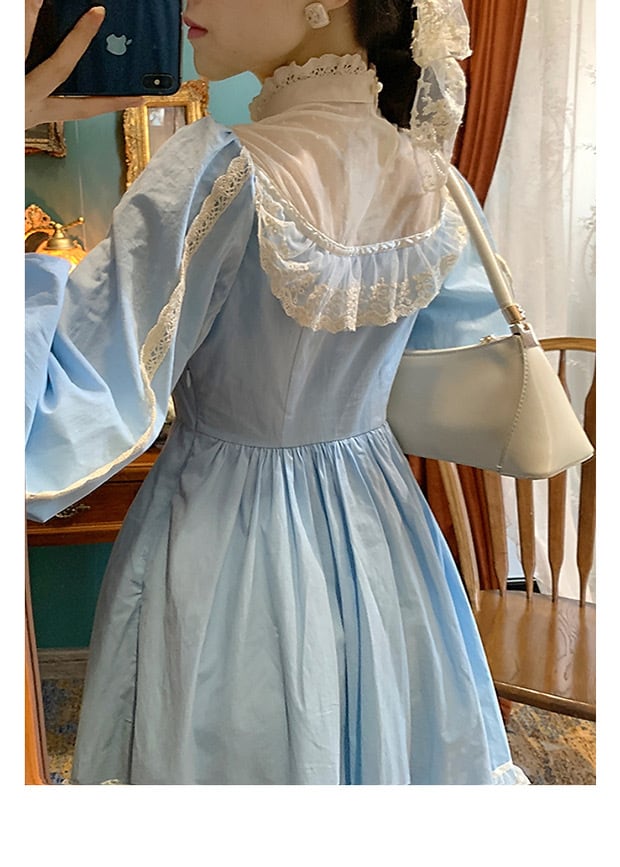 水色 ワンピース ガーリー プリンセス 姫 XL ロリータ ガーリー 衣装