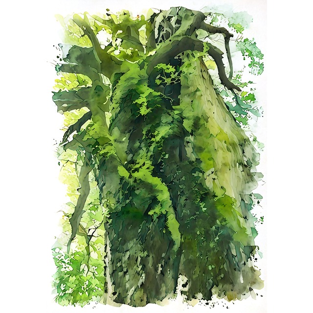 絵画(風景画) 日本 鹿児島県 屋久島 インテリアアート額付き 水彩画・油絵調 WAT1344