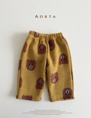 No.173 即納)aosta クマ柄 パンツ
