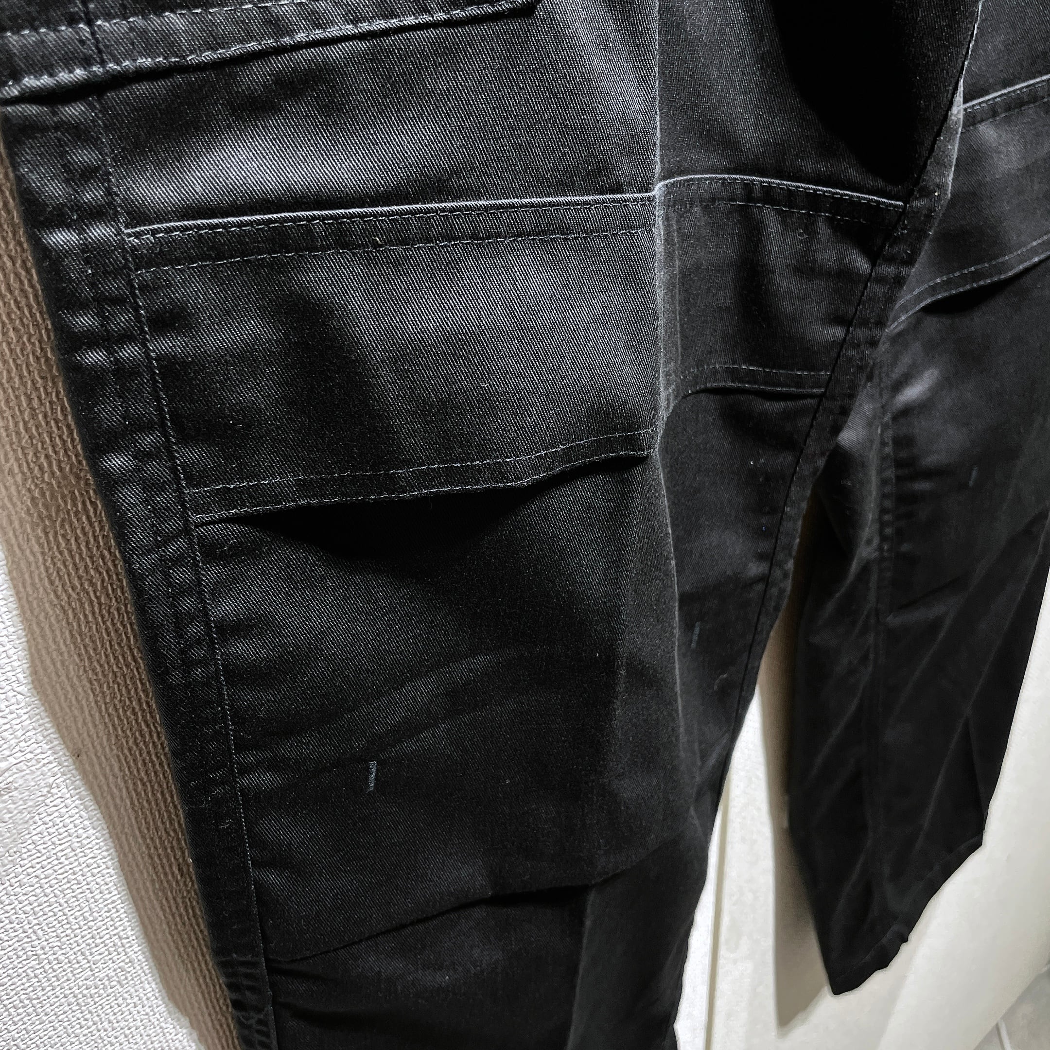 Black mode × technical multi Pockets Design Work pants (Dead stock)