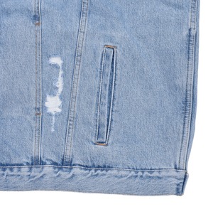 【VETEMENTS】DESTROYED DENIM JACKET(LIGHT BLUE)