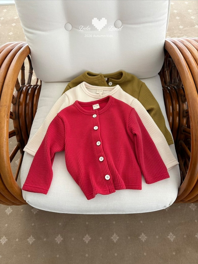 【取寄】lalaland|alpha rib cardigan|アルファリブカーディガン|XS-XL|kids|26 autumn