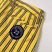 23区 GOLF ニジュウサンク ゴルフ ストライプ柄 ミニ スカート 58 /イエロー×ネイビー/レディース/オンワード樫山