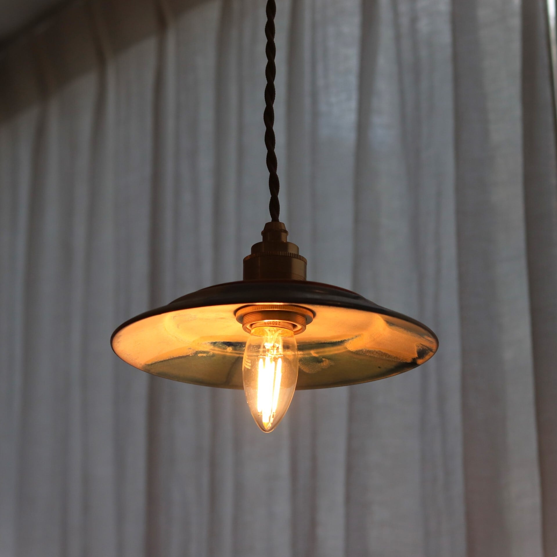 【照明】信楽焼シェードのペンダントライト リムM 白×青