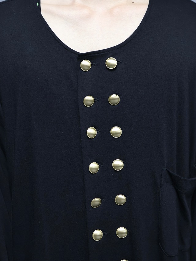 【yohji yamamoto pour homme】multi button cotton coat