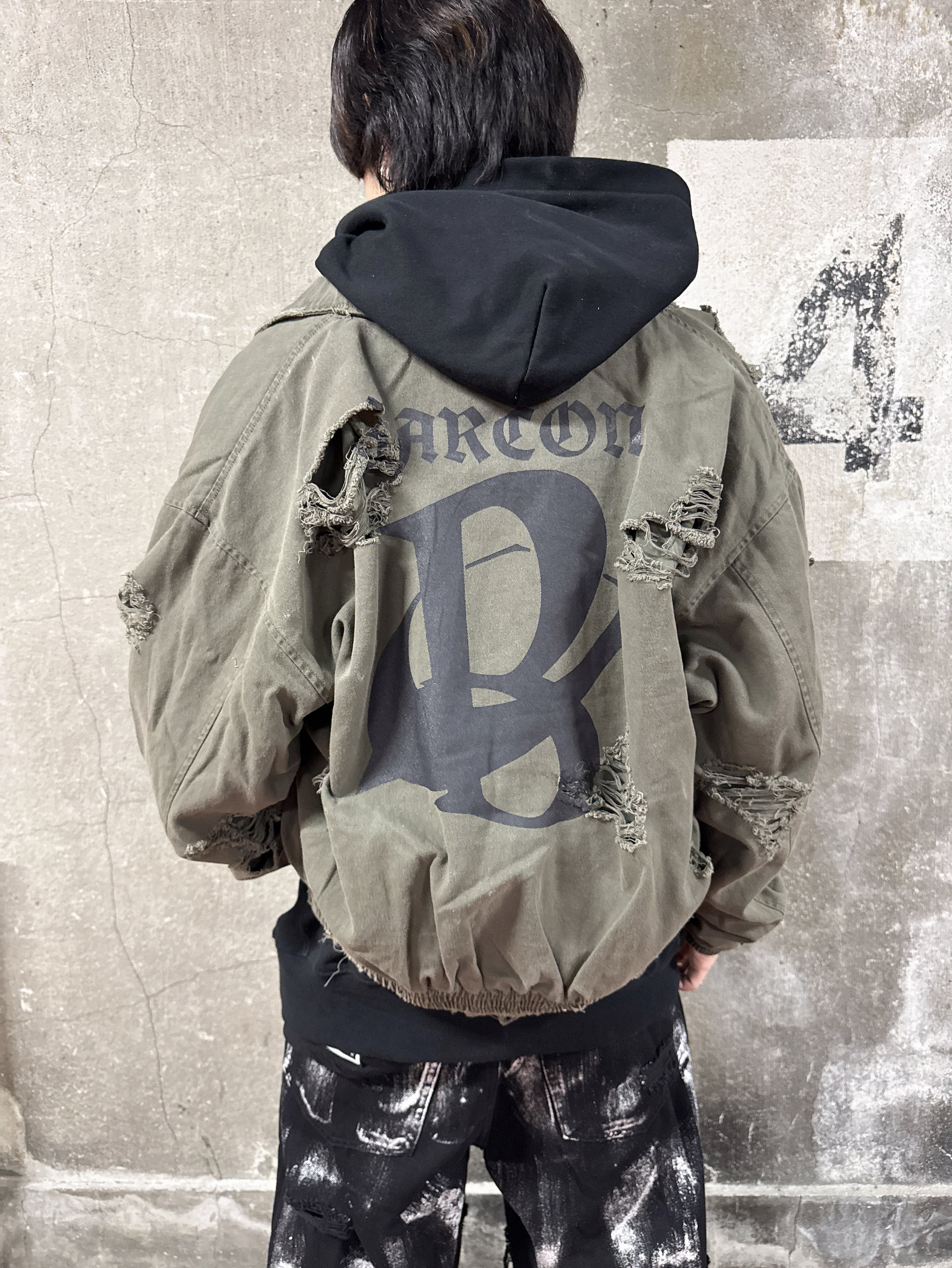 y2k グランジ ミリタリージャケット 迷彩 ブルゾン ドロスト 短丈 goa