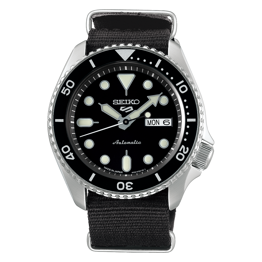 セイコー純正　SEIKO 5 SPORTS　NATOストラップ（ブラック）22ｍｍ